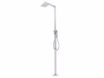 R1 - Floor standing brass shower panel with hand shower by Tender rain - view 2